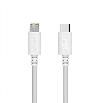 RND Lightning to USB-C 6ft Cable for Apple iPhone and iPad (Pro, Air, Mini) [Apple MFi Certified] (6 feet/1.8M/White)