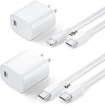 [Apple MFi Certified] iPhone 14 13 Fast Charger 2Pack, 20W PD Fast Type C Wall Charger with 6.6FT USB C Cable&10ft USB C to Lightning Cable, Fast Charger Block for iPhone 14/14Pro/13/13Pro