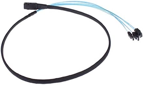 Cablecc Internal Mini SAS SFF-8087Host to 4 SATA 7pin Target Hard Disk 6Gbps Data Server Raid Cable 100CM