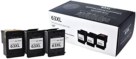 3-Pack Premium Ink Replacement for HP 63XL / F6U64AN - Black