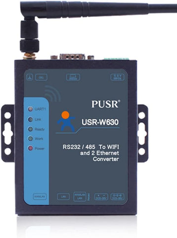 PUSR Industrial WiFi to 2 Ports Ethernet to Serial Converter Supports modbus RTU to TCP rs232 rs485 to WiFi ethernet Server USR-W630