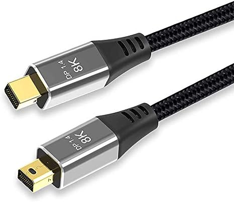 ConnBull Mini DisplayPort to Mini DisplayPort Cable DP1.4 6.6 Feet - 8K Resolution Ready Thunderbolt 2 Cable, Black