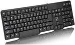 Wired Keyboard Performance USB Keyboard Full Size Keyboards for PC, Laptop, Windows Computer (USB-1)