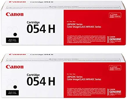 Canon Genuine 054 High Yield Black Toner Cartridge 2-Pack