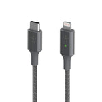 Belkin Smart LED Charging Cable USB-a to Lightning 4ft/1.2m (See Your Charging Status at a Glance) Fast Charge Ready for Latest iPhones, AirPods and iPad, MFi-Certified, Gray (CAA006bt)