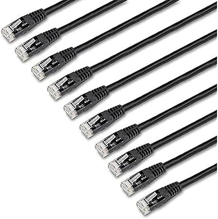 StarTech.com 6 ft. CAT6 Ethernet Cable - 10 Pack - ETL Verified - Black CAT6 Patch Cord - Molded RJ45 Connectors - 24 AWG Copper Wire ? UTP Cable (C6PATCH6BK10PK)