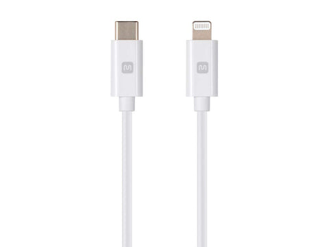 Monoprice Apple MFi Certified Lightning to USB Type-C and Sync Cable - 3 Feet - White | Compatible with iPod, iPhone, iPad with Lightning Connector