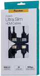 Pacroban Slim HDMI Cable 24K Gold-Plated Connector, HDMI 2.0b Feature Such as 4K Ultra HD View, HDR10+ deep Color, 18Gbps High Speed, YUV 4:4:4 Chroma (1ft 2pack, Black)