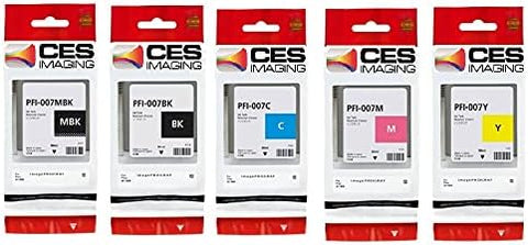 Replacement 5-Pack Ink Tanks PFI-007MBK PFI-007BK PFI-007C PFI-007M PFI-007Y in Retail Package