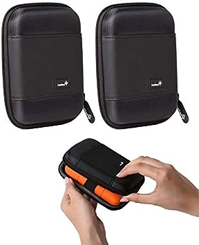 Ivation 2 Pack Compact Portable Pocket-Sized Hard Drive Case Compatible with WD My Passport, Elements, Gaming, Seagate, Toshiba Canvio, Lacie and More