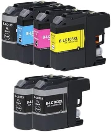 Clickinks Compatible Ink Cartridge Replacement for LC103 LC103BK LC103C LC103M LC103Y for use with MFC-J870DW J450DW J470DW J650DW J4410DW J4710DW J6720DW Printers (Full Set + 2 Extra Black)