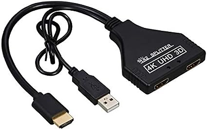 Cablecc HDMI-Compatible 1.3 to Dual Female Splitter Switch Extension Adapter Cable with Power for HDTV Laptop 1080P