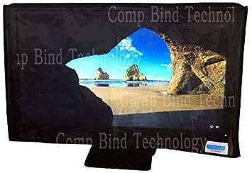 Comp Bind Technology Marine Black Cover with Front Transparent Compatible with LCD 22'' Monitors, Anti Staic and Waterproof Monitor Cover Dimensions 20.5''W x 2.25''D x 14''H