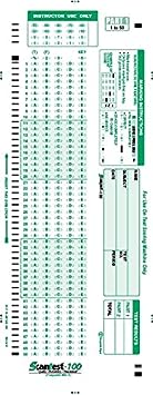 Scantest SCANTEST-100, 882-E Compatible Answer Sheet 500 Pack GREEN, BLACK