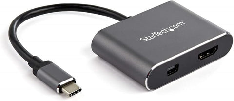 StarTech.com USB C Multiport Video Adapter - 4K 60Hz USB-C to HDMI 2.0 or Mini DisplayPort 1.2 Monitor Adapter - USB Type-C 2-in-1 Display Converter HDMI/MDP HBR2 HDR - TB3 Compatible (CDP2HDMDP)