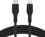 Belkin BoostCharge Flex Silicone USB-C to USB-C Cable (2M/6.6FT), MFi-Certified Charging Cable for Samsung Galaxy Series, Google Pixel, & More with Cable Clip - Black