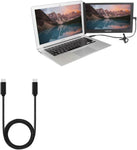 BoxWave Cable Compatible with SideTrak Slide Portable Monitor (12.5 in) - DirectSync PD Cable (3ft) - USB-C to USB-C (100W), Type C Braided 3ft Charge and Sync Cable - Jet Black