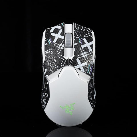 BTL Mouse Grip Tape Sticker for Razer Viper Ultimate Wireless Handmade Non Slip Suck Sweat Print Set-Blackwhite