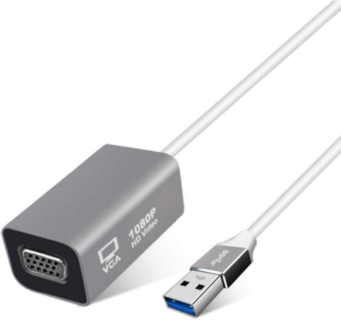 ELECABLE USB to VGA Adapter Compatible with Mac OS Windows10/8/7, USB 3.0 to VGA Female 1080P Monitor Display Video Adapter/Converter.