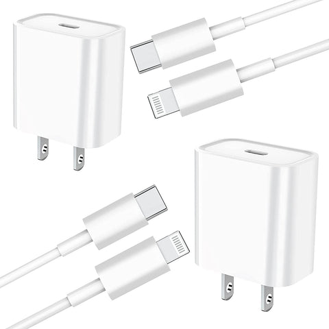 [Apple MFi Certified] iPhone Fast Charger, esbeecables 2 Pack 20W PD USB-C Power Wall Charger with 2 Pack 6FT Type-C to Lightning Quick Charging Sync Cable for iPhone 14/13/12/11/XS/XR/X/iPad/AirPods