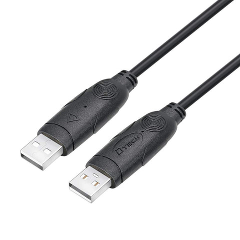 DTech USB to USB Null Modem Cable Serial RS232 Data Communication Transfer File Between 2 PCs Prolific Chip Supports Windows 11 10 8 7 XP Mac (6 Feet, Black)