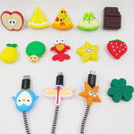 OUKEYI 14 Pieces Cute Fruit Cable Protector for Charger, Animal Charger Protector, Cord Protector USB Cable, Cable Saver Phone Accessory