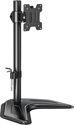 MOUNTUP Single Monitor Stands, Freestanding VESA Monitor Desk Mount fits 13'' to 32'' Computer Screen with Height Adjustable, Swivel, Tilt, Rotation, VESA 75x75 100x100 MU0023