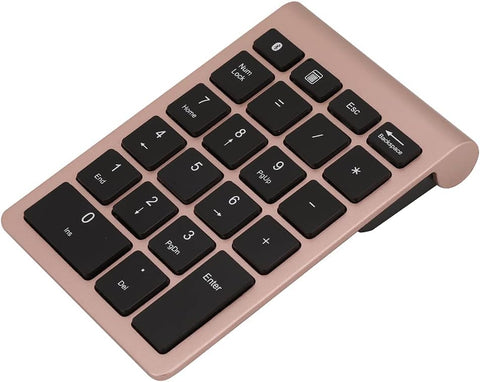 WESE Wireless Number Pads, 22 Keys Numeric Keypad Ultra Thin Extensions Number Keyboard Bluetooth 3.0 Portable Number Numpad for Laptop, PC, Desktop(Rose Gold)