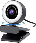 Webcam for PC Streaming HD 1080P Video Record with Microphone and Ring Light - axGear