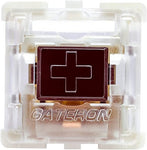 Granvela Gateron KS-9 Brown Switches with White Bottom Clear Top, Smooth Tactile Feedback, 55g Actuation Force, 3-pin Design, Compatible with Cherry MX Keyboards,66-Pack