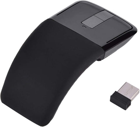 143 USB Foldable Wireless Touch Mouse, Arc Touch Mouse Mice with USB Receiver for PC / Laptop / Smart TV, Stylish Appearance(Black)