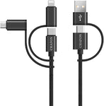 CHAFON 2Pack USB C Multi Fast Charging Cable PD 60W Nylon Braided Cord 5-in-1 3A USB A/C to Type C/Micro USB Charger Adapter Compatible Samsung Galaxy S20 LG Sony iPad Pro 2018 Android(3.3FT)