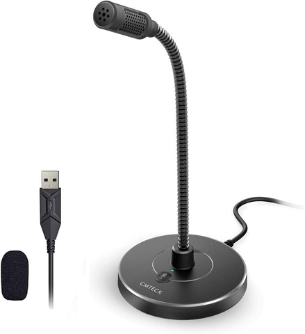 CMTECK USB Computer Microphone G009, Noise-Cancelling Recording Desktop Mic for PC/Laptop for Online Chatting, Home Studio, Podcasting, Gaming, Skype, YouTube with Mute Function(Windows/Mac)