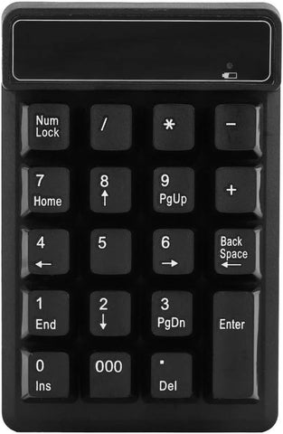 Bluetooth Numeric Keypad, 19 Keys Portable Wireless Number Pad Bluetooth Numpad for Computer Laptop, 10m Bluetooth Connection, Long Work Time