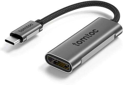 tomtoc USB-C to DisplayPort 1.4 Adapter 4K 60/120Hz, Aluminum USB 3.1 Type-C/Thunderbolt 3 to DisplayPort Cable for USB-C Enabled MacBook Pro, MacBook Air, Galaxy Note20/S10, Dell XPS, iPad Air 4/Pro