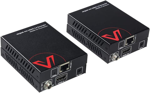 AV Access 4K HDMI Extender Over Single Cat5e/6/6a/7 4K@60Hz up to 115ft, 1080P up to 164ft, HDR10+, HDMI 2.0 YUV4:4:4, HDCP 2.2, 18Gbps, Plug & Play, IR Return & PoE, Smart EDID