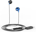 OKCSC U200 USB Computer Earphones Volume Adjustment Sound with Microphone Used for Work, Play and Learning Cable Length 1.2m Blue