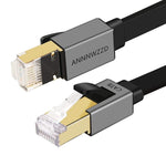 ANNNWZZD CAT 8 Ethernet Cable, Flat LAN Network Cable High Speed 26AWG Patch 40Gbps, 2000Mhz with Gold Plated RJ45 Connector for Router, Modem, PC, Switches, Hub, Laptop, Gaming, Xbox (30ft/30FT)