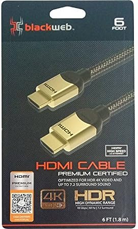 Blackweb BWA17AV010 6" 4K HDMI Cable