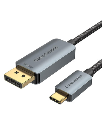 CableCreation USB C to DisplayPort 1.2 Cable 6FT [4K@60Hz, 2K@165Hz, 2K@144Hz], USB Type C to DP Cord [Thunderbolt 3/4 Compatible] for MacBook Pro/Air, iMac, iPad Pro, XPS, Galaxy S22, Aluminum