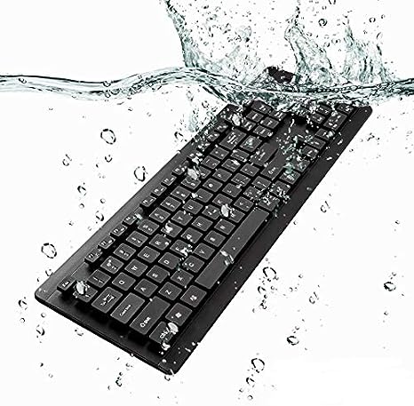 BoxWave Keyboard Compatible with Panasonic Toughbook 20 - AquaProof USB Keyboard, Washable Waterproof Water Resistant USB Keyboard for Panasonic Toughbook 20 - Jet Black