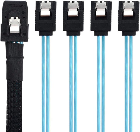 Xiwai Internal 0.5M Mini SAS SFF-8087Host to 4 SATA 7pin Target Hard Disk 6Gbps Data Server Raid Cable