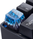 Kelendle Personalized Creative Resin Wooden OEM Profile Keycap Backlit Esc Keycap for Mechanical Keyboard MX Switch R4 (Blue)