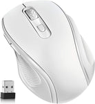 Gxcdizx Wireless Mouse, 2.4G Wireless Ergonomic Mouse Portable Cordless Optical USB Mice with Nano Receiver, 3 Adjustable DPI Levels, 6 Buttons for Laptop, PC, Computer, Chromebook, Notebook (White)