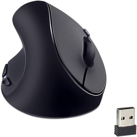 Left-Handed Mouse,2.4GHz Ergonomic Vertical DPI 800/1200/1600 Wireless Mouse with USB Receiver for Small Hand,Black