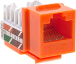 Cctv4Less Cat6 45° Angled Keystone Ethernet Wall Jack Punch Down UTP 45-Degree (Easier Termination Than 90-Degree), RJ45 Slim Profile Speed Termination Orange - Choose a Pack of 5/10/20/30 (10)