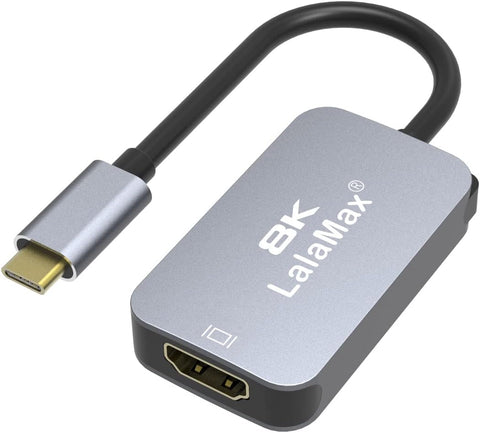 Lalaamx USB C to HDMI Adapter Male to Female 8K@60Hz High Speed Compatible for HDTVs Projectors and Monitors