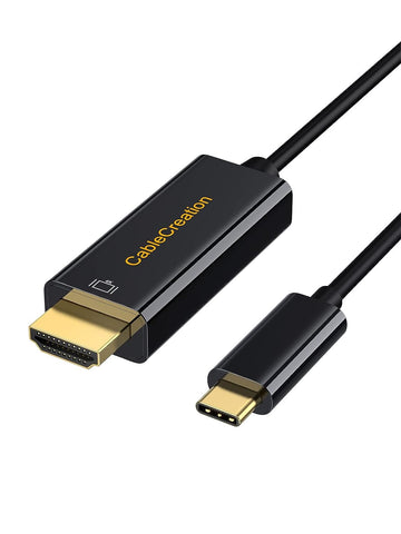 CableCreation USB C to HDMI Cable 6FT Male to Male, Thunderbolt 3/4 Compatible for Home Office, 4K High Speed for MacBook Pro/Air/M1,iPad Pro and More - Black