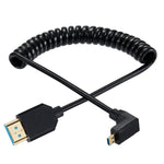 Micro HDMI to HDMI Coiled Cable, HDMI to Micro HDMI 2.1 8K Cable, Cable for 1080P, 8K@60Hz 4K@120Hz 48Gbps and Audio Return Channel (1M/3.2FT) (Down Angled 1m)