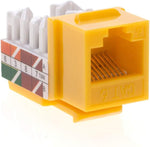 Cat6 RJ45 Keystone Jack Punch-Down Network Yellow- Choose a (Pack of 1) size 10